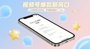 视频号爆款新风口,人生感悟图文这样做,条条播放量直冲 10w+-知一资源网