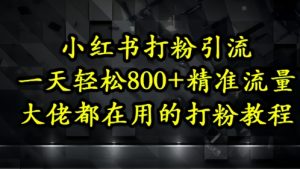 小红书打粉引流,一天轻松500+精准流量,大佬都在用的打粉教程-知一资源网