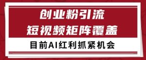 小红书某音创业赛道引流获客 自热矩阵日引200+【揭秘】-知一资源网