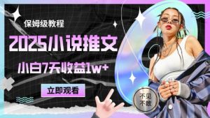 2025小说推文最新玩法，推文保姆级教程，小白7天收益1w+-知一资源网