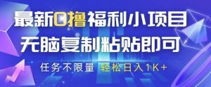 最新0撸福利小项目,抖音平台大放水,无脑复制粘贴 即可挣钱,任务不限量,轻松日入1K+【揭秘】-知一资源网
