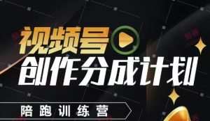 视频号创作分成计划陪跑训练营,手把手教会你如何制作视频,细水长流型项目-知一资源网