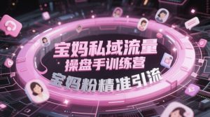 宝妈私域流量操盘手训练营,宝妈粉精准引流-知一资源网