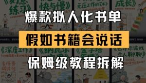 最新爆款拟人化书单玩法,假如书籍会说话,保姆级教程-知一资源网