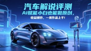 抖音汽车解说评测赛道,AI赋能小白也能做原创,收益爆炸,一条作品上千-知一资源网