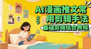 AI漫画推文常用剪辑手法，基础剪辑组合教程-知一资源网