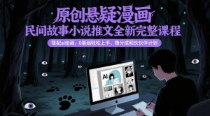原创悬疑漫画民间故事小说推文全新完整课程， 搭配ai绘画，0基础轻松上手，撸分成和伙伴计划-知一资源网