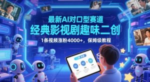 最新AI对口型赛道，经典影视剧趣味二创，1条视频涨粉4000+，保姆级教程-知一资源网