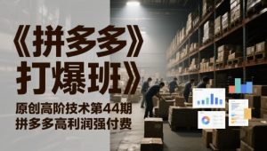 《拼多多打爆班》原创高阶技术第44期,拼多多高利润强付费-知一资源网
