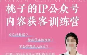 桃子IP公众号内容获客训练营(第3期),一门让你公众号从0到商业闭环的课程-知一资源网