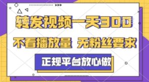 转发视频一天3张+,正规平台放心做,不看播放量,不看粉丝量,一个任务几分钟完成【揭秘】-知一资源网