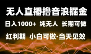 无人直播撸音浪掘金,日入1k+,纯无人红利期,小白可做,当天见效【揭秘】-知一资源网