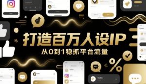 打造百万人设IP,从0到1稳抓平台流量-知一资源网