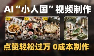 爆款1000W+播放微缩景观迷你小人国AI视频0成本制作全流程教学-知一资源网