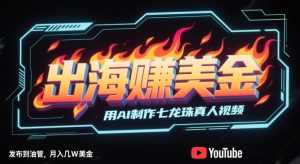 出海挣美金,用AI制作七龙珠真人视频,发布到油管,条条爆火,月入几W美刀-知一资源网