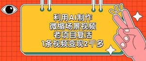 利用AI制作微缩场景视频,老项目复活,1条视频变现2k-知一资源网