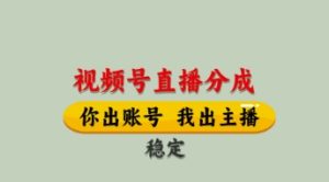 视频号直播分成,全程托管招募,单月轻松变现8k【揭秘】-知一资源网