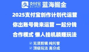 2025支付宝创作者分成计划代运营,纯托管,高分成,合作模式【揭秘】-知一资源网