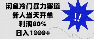 闲鱼冷门暴力赛道,新人当天开单,利润80%,日入1k+【揭秘】-知一资源网