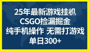 25年CSGO游戏搬砖，全自动挂G，不需要玩游戏，手机操作日入3张+【揭秘】-知一资源网