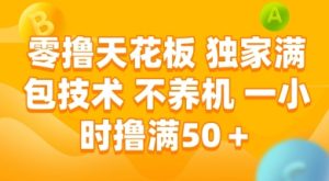 零撸天花板，独家满包技术 不养机 一小时撸满50+【揭秘】-知一资源网