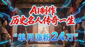 暴力起号!用AI制作历史名人传奇一生,单月涨粉24W,涨粉+变现赛道黑马来了-知一资源网