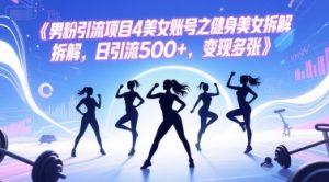 男粉引流项目4美女账号之健身美女拆解,日引流500+,变现多张-知一资源网