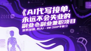 AI代写接单,永远不会失业的副业兼职项目,多劳多得,月入1-3W【SOP手册】-知一资源网