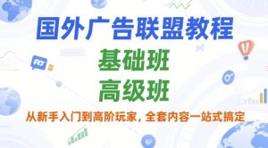 国外广告联盟教程,基础班和高级班,从新手入门到高阶玩家,全套内容一站式搞定-知一资源网