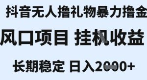 最新风口抖音无人暴力撸金技术,不违规不封号,一个小时收益2k+,小白当天拿结果【揭秘】-知一资源网