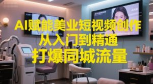 AI赋能美业短视频创作,从入门到精通,打爆同城流量,超级AI工具短视频实操落地-知一资源网