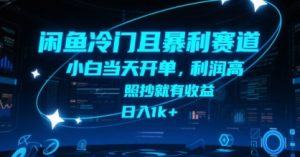 闲鱼冷门且暴利赛道,小白当天开单,利润高,照抄就有收益,日入1k+【揭秘】-知一资源网