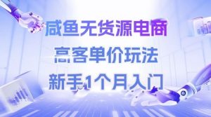 咸鱼无货源电商,高客单价玩法,新手1个月入门-知一资源网