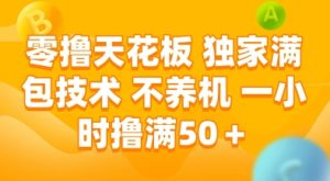 零撸天花板,独家满包技术,不用养机,一小时撸满50+,收益稳定【揭秘】-知一资源网