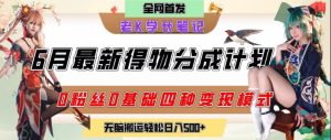 6月份最新得物创作者分成计划2.0玩法,0粉丝0基础四种模式变现,从隐蔽渠道无脑搬运,日入2张-知一资源网