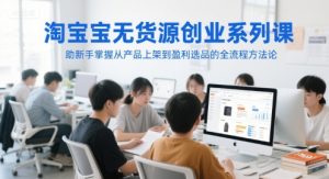 淘宝无货源创业系列课,助新手掌握从产品上架到盈利选品的全流程方法论-知一资源网