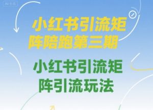 小红书引流矩阵陪跑第三期,小红书引流矩阵引流玩法-知一资源网