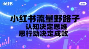 小红书流量野路子,认知决定思维,思维决定行动,行动决定成败-知一资源网