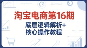 淘宝电商第16期,底层逻辑解析+核心操作教程,运营、推广提升能力的必学课程+配套资料-知一资源网