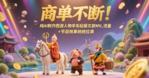 商单不断！纯AI制作西游人物羊毛毡版文旅MV，流量+节目效果统统拉满-知一资源网
