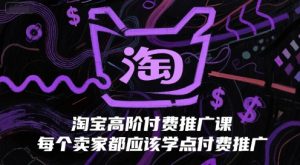 淘宝高阶付费推广课,每个卖家都应该学点付费推广-知一资源网