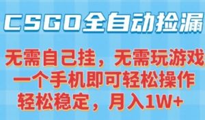 CSGO自动捡漏项目,最新独家玩法,一个手机可操作,新手小白轻松月入1W+,操作简单易上手【揭秘】-知一资源网