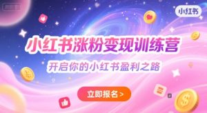 小红书涨粉变现训练营,开启你的小红书盈利之路-知一资源网