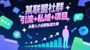 某联盟社群,引流+私域+项目,从新人小白到私域大神-知一资源网