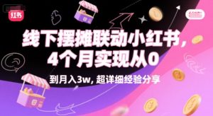 线下摆摊联动小红书,4 个月实现从 0 到月入3w,超详细经验分享-知一资源网