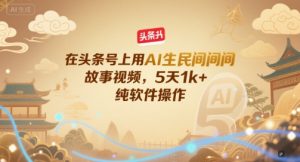 在头条号上用AI生民间故事视频,5天1k+,纯软件操作-知一资源网
