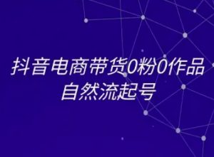 抖音电商带货0粉0作品自然流起号,抖音电商教程-知一资源网