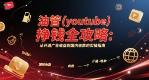 油管(youtube)挣钱全攻略:从开通广告收益到国内收款的实操指南-知一资源网