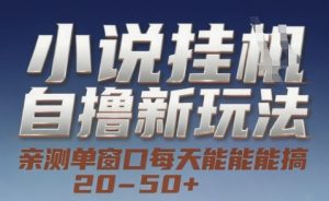 小说自撸新玩法 — 亲测单窗口每天能搞 20-50+,支持矩阵化批量操作【揭秘】-知一资源网