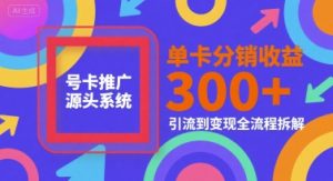 号卡推广源头系统,单卡分销收益3张+,引流到变现全流程拆解【揭秘】-知一资源网